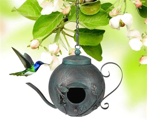 metal hanging bird houses|vintage metal bird houses.